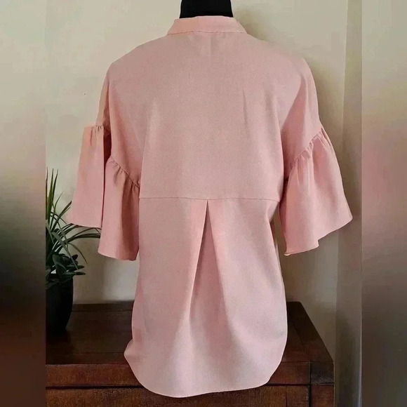 ❤️ Suzy Sheir Tie Neck Blouse Pink XS - Picture 3 of 11